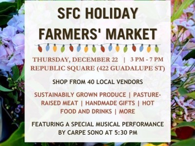 Hear Us At SFC Holiday Farmers’&nbsp;Market